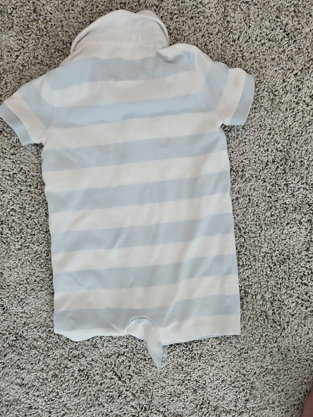 Ralph Lauren Baby Stripe Polo Shirt - Light Blue & White